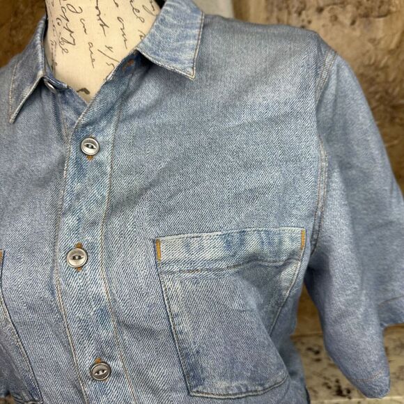 rag & bone Light Blue Denim Mini Dress - Picture 3 of 14